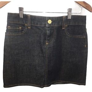 J Crew Dark Wash Denim Blue Jean Mini Skirt Women Sz 28 Y2K Millennial Made USA